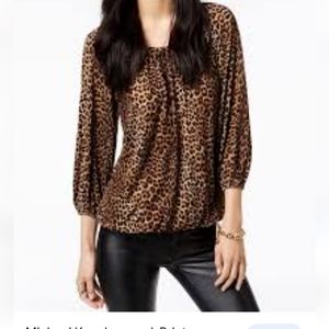 NWT Leopard print Michael Kors women's blouse